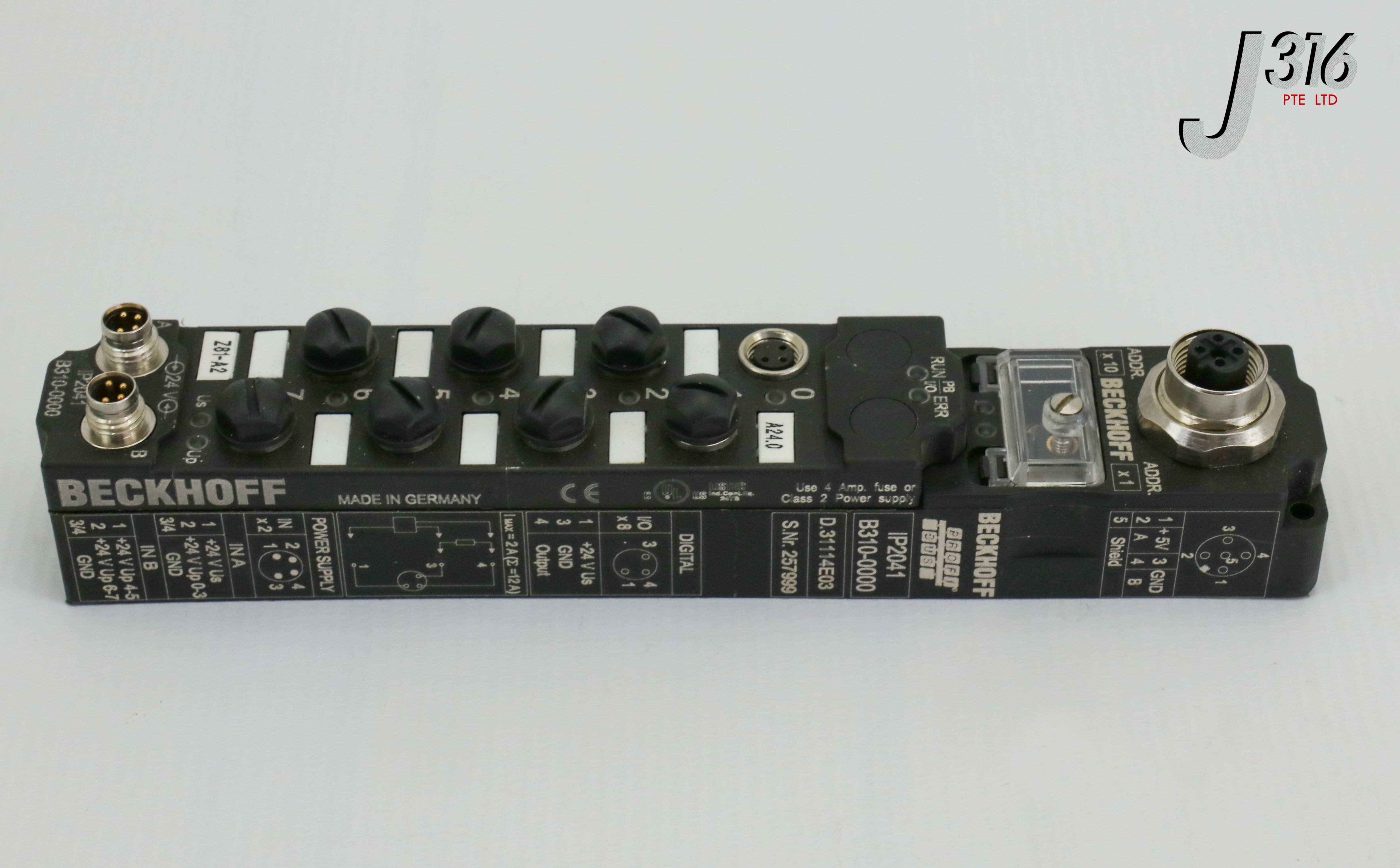 21279 BECKHOFF 8-CHANNEL PROFI BUS, FIELDBUS BOX, B310-1000 IP2041